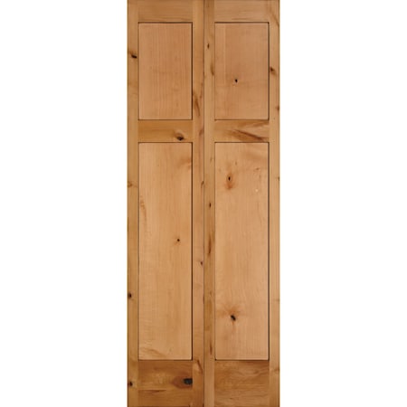 Codel Doors 24" x 80" Knotty Alder 3-Panel Mission Shaker Bifold Door and Hardware 2068ska8403BF